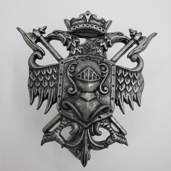 Vintage Coat of Arms Wall Hanger Hook Towel Wall Hanging Plaque Decor Brass - Picture 3 of 8